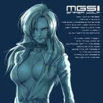  blonde_hair breasts center_opening choker cleavage collar large_breasts metal_gear metal_gear_solid open_clothes open_jacket simple_background sniper_wolf solo text 