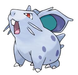  animal_focus bright_pupils full_body nidoran nidoran_(female) no_humans official_art open_mouth pokemon pokemon_(creature) pokemon_focus pokemon_frlg red_eyes solo sugimori_ken teeth third-party_source transparent_background whiskers white_pupils 