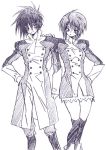  cosplay gloves gundam gundam_seed gundam_seed_destiny karezel lunamaria_hawke military military_uniform miniskirt monochrome parody purple ryuhou ryuhou_(cosplay) scheris_adjani scheris_adjani_(cosplay) scryed shinn_asuka short_hair sketch skirt thigh-highs thighhighs uniform zettai_ryouiki 