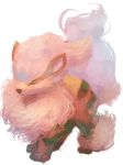  arcanine commentary_request creatures_(company) fluffy game_freak gen_1_pokemon highres looking_at_viewer manino_(mofuritaionaka) nintendo no_humans pokemon pokemon_(creature) simple_background solo white_background 