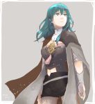  1girl armor blue_eyes blue_hair byleth cape fire_emblem fire_emblem:_three_houses hair_ornament long_hair looking_at_viewer nintendo robaco simple_background solo upper_body white_background 