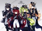  4girls ara_han elesis_(elsword) elf elsword eyebrows_visible_through_hair g_ieep gloves group_picture hat highres jacket long_hair multiple_girls pointy_ears rena_erindel rose_(elsword) smile spikes 