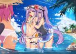  3girls ass beach beachball bikini black_dress black_ribbon breasts bunching_hair choker crab dress elizabeth_bathory_(fate) elizabeth_bathory_(fate)_(all) emiya-san_chi_no_kyou_no_gohan euryale fate/grand_order fate/hollow_ataraxia fate_(series) frilled_hairband frills hair_intakes hairband headdress highleg highleg_bikini highleg_bikini_bottom innertube lolita_hairband long_hair medusa_(fate)_(all) micro_bikini multiple_girls one-piece_swimsuit popsicle purple_hair ribbon rider school_swimsuit siblings sisters slm stheno summer swimsuit tail thigh_strap twins type-moon very_long_hair violet_eyes water watermelon 