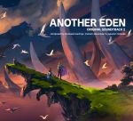  1boy 1girl album_cover altena_(another_eden) another_eden bird cape cliff clouds copyright_name cover english_text flock grass guildna_(another_eden) highres landscape ocean official_art outdoors scenery siblings sky star_(sky) starry_sky sunset water 