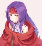  1girl closed_mouth fire_emblem fire_emblem:_akatsuki_no_megami fire_emblem:_souen_no_kiseki headband long_hair nintendo purple_hair red_headband sanaki_kirsch_altina shiyo_yoyoyo simple_background smile solo upper_body yellow_eyes 