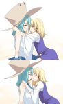  hat highres incest incipient_kiss kochiya_sanae moriya_suwako multiple_girls sakuraba_yuuki touhou yuri 