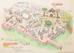  crane_(machine) grandia grandia_i highres house koichi_noda multiple_boys official_art railroad_tracks town train tree water 