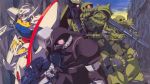  borjarnon borjarnon_gavane_gooney_custom gun gundam machine_gun mecha official_art scan shield turn_a_gundam turn_a_gundam_(mobile_suit) weapon zaku zaku_ii 