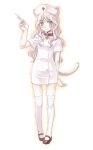  bad_id bell bell_collar cat_ears collar maid nurse nyaou syringe tail thigh-highs thighhighs 