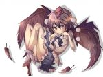  fuabio geta hat ribbon ribbons shameimaru_aya short_hair single_shoe skirt tengu-geta touhou wings 