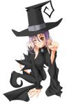  boots breasts cleavage hat purple_hair soul_eater thigh-highs thigh_boots thighhighs witch_hat 