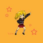  blonde_hair blush kurohagi_ryou lucky_star parody pose skirt umineko_no_naku_koro_ni ushiromiya_jessica 