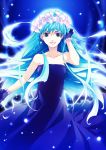  blue_eyes blue_hair dress gloves long_hair macross macross_frontier sheryl_nome shima_(6land) 