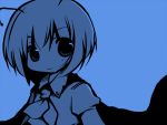  blue blue_background futami_yayoi monochrome short_hair touhou wriggle_nightbug 