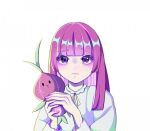  1girl artist_request cookie_run onion_cookie pajamas purple_hair sleepwear solo stuffed_toy violet_eyes 