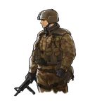  gun highres hiroaki_(artist) hiroaki_(kof) male male_only official_art soldier uniform weapon 