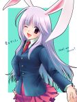  bunny_ears kurahashi_mahoko long_hair purple_hair rabbit_ears reisen_udongein_inaba skirt touhou wink 