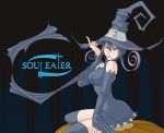  hat long_sleeves purple_hair soul_eater thighhighs witch_hat yellow_eyes 