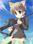  bad_id gun lynette_bishop moriguchi_yuu panties rifle strike_witches tail underwear weapon 