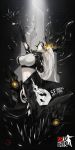  1girl alchemist_(girls_frontline) black_gloves breasts fingerless_gloves fish_g girls_frontline gloves glowing glowing_eye large_breasts long_hair pale_skin sangvis_ferri solo white_hair 