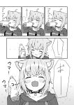  ... 1girl :d absurdres ahoge animal_ear_fluff animal_ears bangs blush blush_stickers bottle breasts cat_ears cat_girl choker closed_eyes closed_mouth collarbone comic drinking eyebrows_visible_through_hair greyscale hair_between_eyes highres holding holding_bottle hololive hood hood_down hoodie monochrome nekomata_okayu open_mouth seramikku sidelocks small_breasts smile spoken_ellipsis translation_request v-shaped_eyebrows virtual_youtuber wavy_mouth 