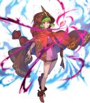  cape chiki dress fire_emblem fire_emblem:_mystery_of_the_emblem fire_emblem_heroes full_body green_hair highres jewelry long_hair mamkute nintendo official_art pink_dress pointy_ears red_eyes shoes short_dress solo tiara transparent_background 