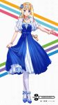  1girl abec alice_schuberg blue_dress dress highres long_hair looking_at_viewer ribbon skirt sword_art_online sword_art_online_alicization tagme white_dress 