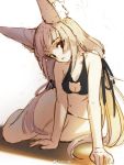  1girl animal_ears arm_support black_bra black_panties bra breasts cat_cutout cleavage hair_ribbon highres long_hair looking_at_viewer low_twintails meme_attire navel nintendo niyah panties ribbon sitting sketch small_breasts solo songchuan_li twintails underwear underwear_only very_long_hair weibo_username xenoblade_(series) xenoblade_2 yokozuwari 