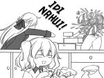  ak-12_(girls_frontline) cash_register comic food fruit girls_frontline guin_guin kantai_collection kashima_(kantai_collection) money moneybag tearing_up throwing watermelon 