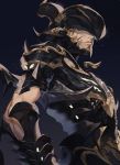  1boy armor closed_mouth covered_eyes dragoon_(final_fantasy) estinien fajyobore323 final_fantasy final_fantasy_xiv helmet helmet_over_eyes male_focus pauldrons scale_armor shaded_face solo spikes vambraces 