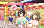  black_hair blush brown_eyes dress idolmaster_cinderella_girls_starlight_stage short_hair takafuji_kako wink 