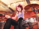  bang_dream! blush dress drums green_eyes long_hair redhead udagawa_tomoe 