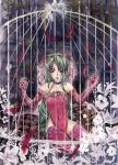  bird_cage cage detached_sleeves feathers final_fantasy final_fantasy_vi flower green_hair leotard open_mouth solo stuffed_animal stuffed_toy teddy_bear terra_branford thigh-highs thighhighs tina_branford 