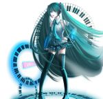  detached_sleeves green_eyes green_hair hatsune_miku instrument instruments keyboard keyboard_(instrument) long_hair piano_keys skirt sumito thigh-highs thighhighs twintails very_long_hair vocaloid 