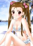  bikini blush idolmaster itsuki_sayaka long_hair midriff minase_iori ribbon ribbons swimsuit twintails 