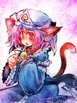  bell bell_collar cat_ears cat_tail collar hat kemonomimi_mode pink_hair saigyouji_yuyuko tail touhou ukyo_rst 
