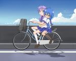  2girls bicycle hiiragi_kagami izumi_konata lucky_star mountain_pukuichi 