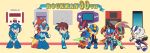  6+boys android_(os) anniversary arm_cannon black_eyes blonde_hair blue_eyes brown_hair capcom cellphone chibi closed_mouth commentary_request copyright_name energy_sword famicom game_boy_advance game_console green_eyes grey_(rockman) handheld_game_console helmet highres hoshikawa_subaru_(rockman) miyata_(lhr) multiple_boys nintendo nintendo_ds open_mouth over-1_(rockman) phone playstation rock_volnutt rockman rockman_(character) rockman_(classic) rockman_dash rockman_exe rockman_exe_(character) rockman_x rockman_xover rockman_zero rockman_zx rockman_zx_advent ryuusei_no_rockman smartphone smile sony super_famicom sword weapon x_(rockman) zero_(rockman) 