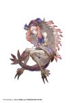  1girl anomalocaris carapace claws compound_eyes crossed_arms fewer_digits full_body invisible_chair looking_at_viewer mandibles monster_girl no_hands official_art orange_eyes pale_skin sitting solo tail tattoo white_background yuba_no_shirushi yuzu_shio 