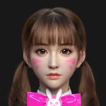  1girl 3d artist_request d.va_(overwatch) highres overwatch portrait simple_background 