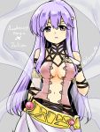  1girl breasts character_name commentary_request cosplay fire_emblem fire_emblem:_kakusei fire_emblem:_seisen_no_keifu long_hair medium_breasts naga_(fire_emblem) naga_(fire_emblem)_(cosplay) parted_lips purple_hair solo twitter_username violet_eyes yukia_(firstaid0) yuria_(fire_emblem) 