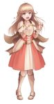  1girl alternate_costume awan97 blonde_hair breastplate brown_eyes commentary commission dress effie_(fire_emblem) fire_emblem fire_emblem_echoes:_mou_hitori_no_eiyuuou full_body highres long_hair open_mouth simple_background solo white_background 