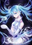  1girl blue_eyes blue_hair elbow_gloves floating_hair gloves hair_between_eyes hatsune_miku long_hair ppnkawsudq39ex1 shiny shiny_hair sky sleeves solo standing star_(sky) starry_sky very_long_hair vocaloid white_gloves 