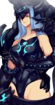  1girl armor blue_hair breasts highres long_hair looking_at_viewer monster_girl negresco simple_background solo teni_(xenoblade) white_background xenoblade_(series) xenoblade_2 
