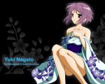  1280x1024 brown_eyes japanese_clothes kimono nagato_yuki purple_hair short_hair suzumiya_haruhi_no_yuuutsu wallpaper 
