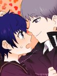  bad_id blue_hair couple mot narukami_yuu persona persona_4 protagonist_(persona4) reverse_trap seta_souji shirogane_naoto short_hair silver_hair tears 