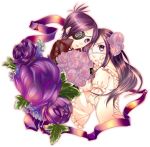  chrome_dokuro eyepatch flower katekyo_hitman_reborn katekyo_hitman_reborn! purple_eyes purple_hair toriniku_(suikyou) violet_eyes 