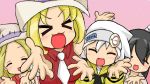  blonde_hair elizabeth_thompson hat lucky_star motteke!_serafuku nakatsukasa_tsubaki necktie parody patricia_thompson sleeveless sleeveless_turtleneck soul_eater soul_eater_(character) turtleneck 