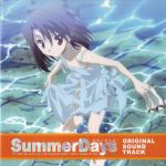  black_hair cd_cover cover dress engrish flat_chest kiyoura_setsuna loli ranguage red_eyes school_days see-through short_hair summer_days water 