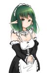  absurdres elf green_eyes green_hair highres lucasyecla99 maid maid_dress original pointy_ears 